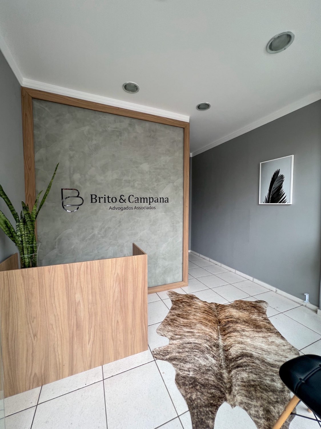 Recepção do escritório Brito & Campana Advogados